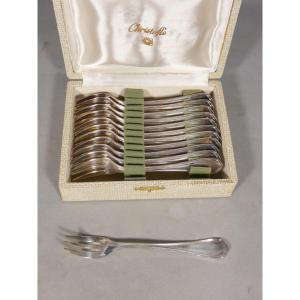Christofle Spatours - 12 Silver-plated Cake Forks