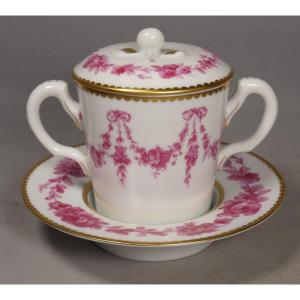 Lidded Shaker Cup And Saucer – Louis XV Design – Former Royal Limoges Manufactory