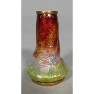 Camille Fauré Limoges, vase miniature en émail - émaux