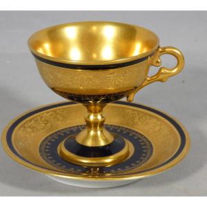 Gold Inlay, Collectible Limoges Porcelain Cup