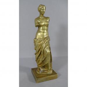 Bronze Venus De Milo Statuette, XIXth Time, Souvenir From The Grand Tour