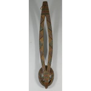 Masque Africain En Bois Sculpté Et Polychrome, époque Dernier Tiers XX ème Siècle