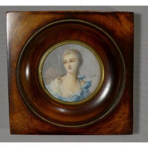 Princess De Rohan, Portrait In Miniature On Ivory, Early Twentieth Time