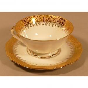 Limoges, White Porcelain Collection Cup, Fine Gold Decor, Twentieth Time