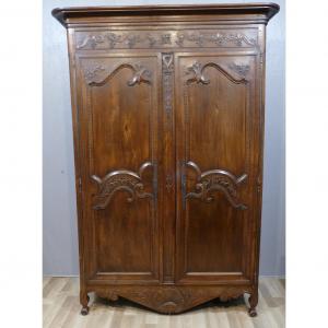 Large Louis XV Wardrobe In Cherry XIXth Century