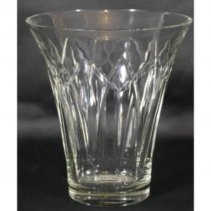 Vase En Cristal Taillé Biseaux Lorrain Croix De Lorraine, époque Début XX ème