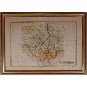 18th Century Map Of La Marche, Limousin, Auvergne And Bourbonnois By M. Bonne