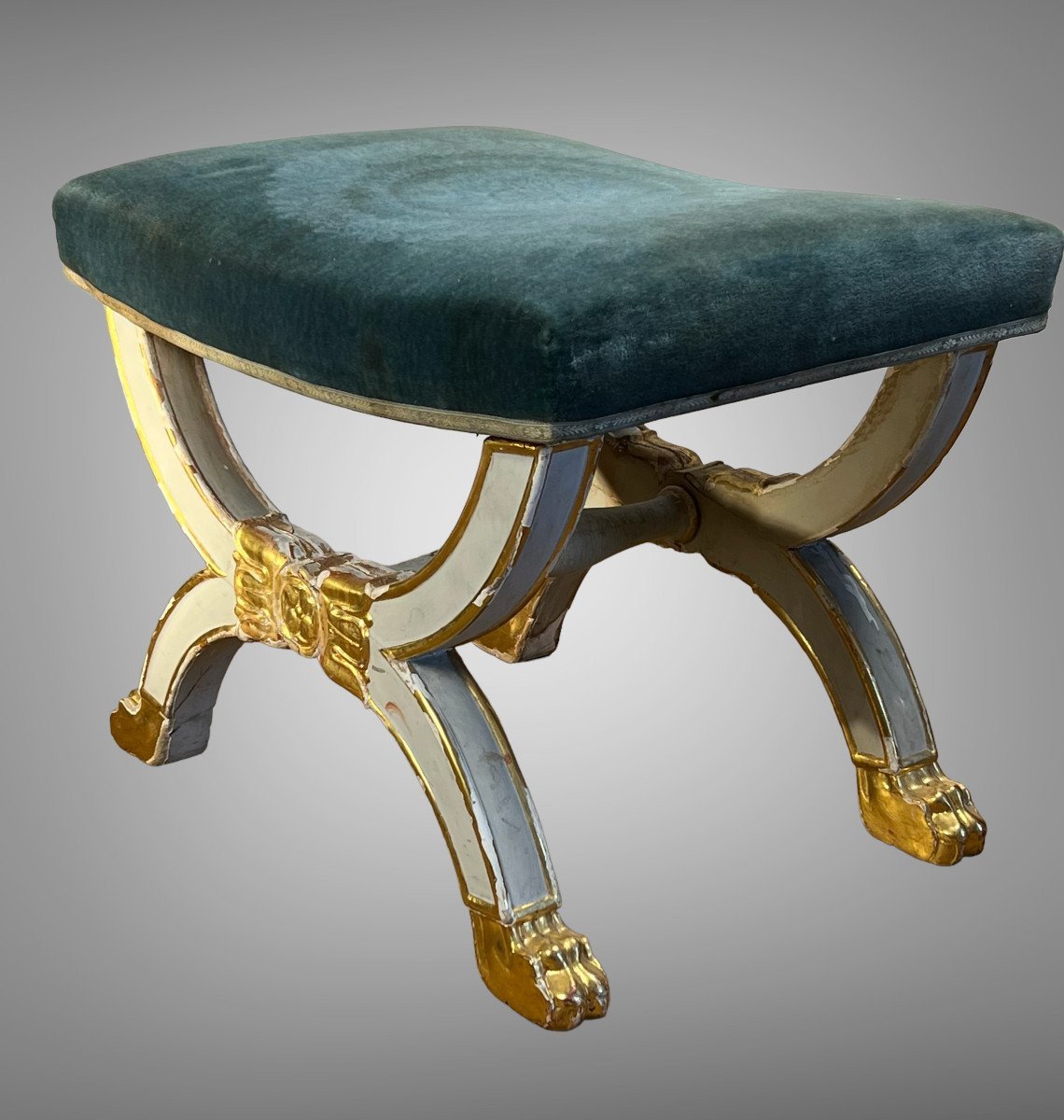 Curule Stool Late 19th Stamped -photo-2