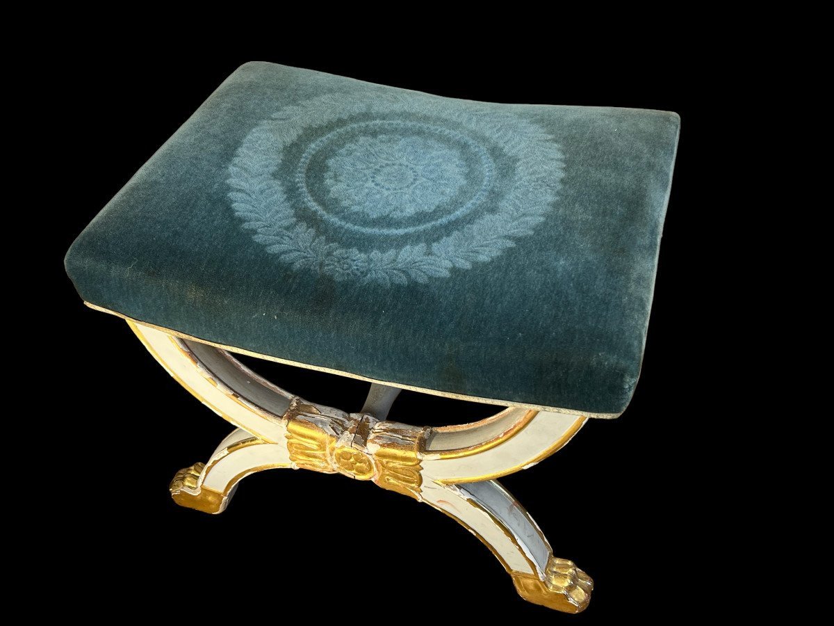 Curule Stool Late 19th Stamped -photo-8