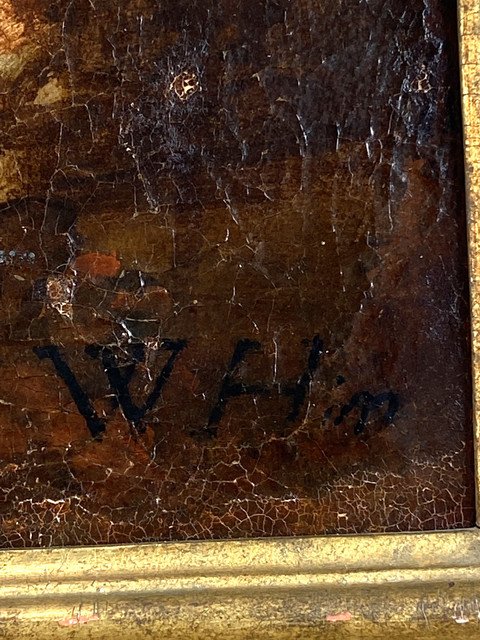 Oil On Flemish Dutch Canvas Of The 18th Monogrammed "the Wine Drinker"-photo-5