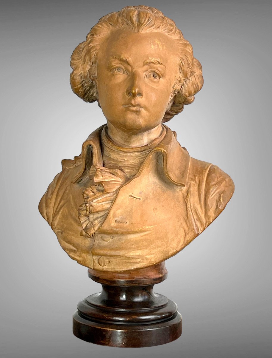 Bust Of Mozart In Terracotta On Piedouche By Carrier Belleuse 1824/1887-photo-2