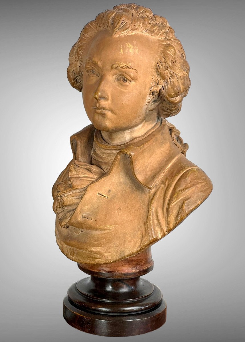 Bust Of Mozart In Terracotta On Piedouche By Carrier Belleuse 1824/1887-photo-3