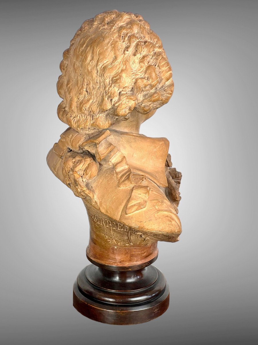 Bust Of Mozart In Terracotta On Piedouche By Carrier Belleuse 1824/1887-photo-8