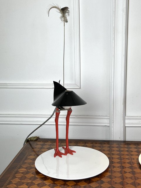 Lamp By Ingo Maurer 1982 Model Bibibibi Limited Edition In Metal / Porcelain-photo-3
