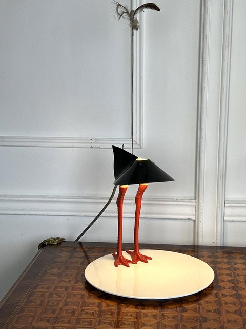 Lamp By Ingo Maurer 1982 Model Bibibibi Limited Edition In Metal / Porcelain-photo-4