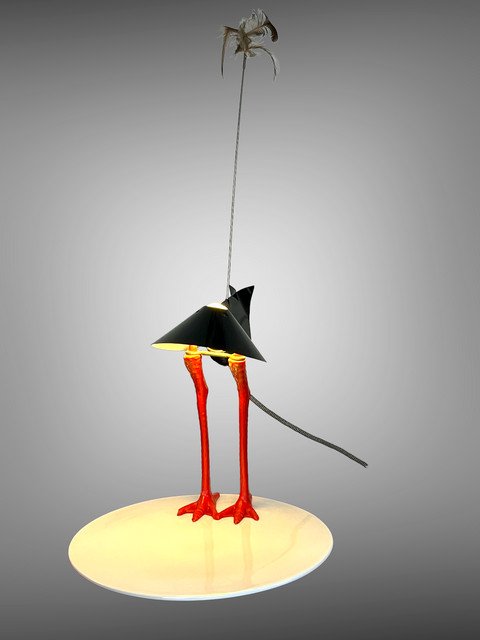 Lamp By Ingo Maurer 1982 Model Bibibibi Limited Edition In Metal / Porcelain