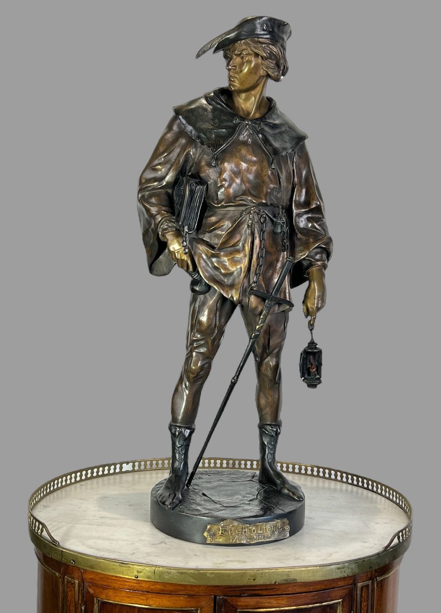 19th Century Bronze Statue Signed "emile-lous Picault 1833-1915" (escholier)-photo-4