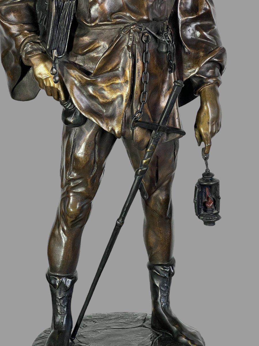 19th Century Bronze Statue Signed "emile-lous Picault 1833-1915" (escholier)-photo-4