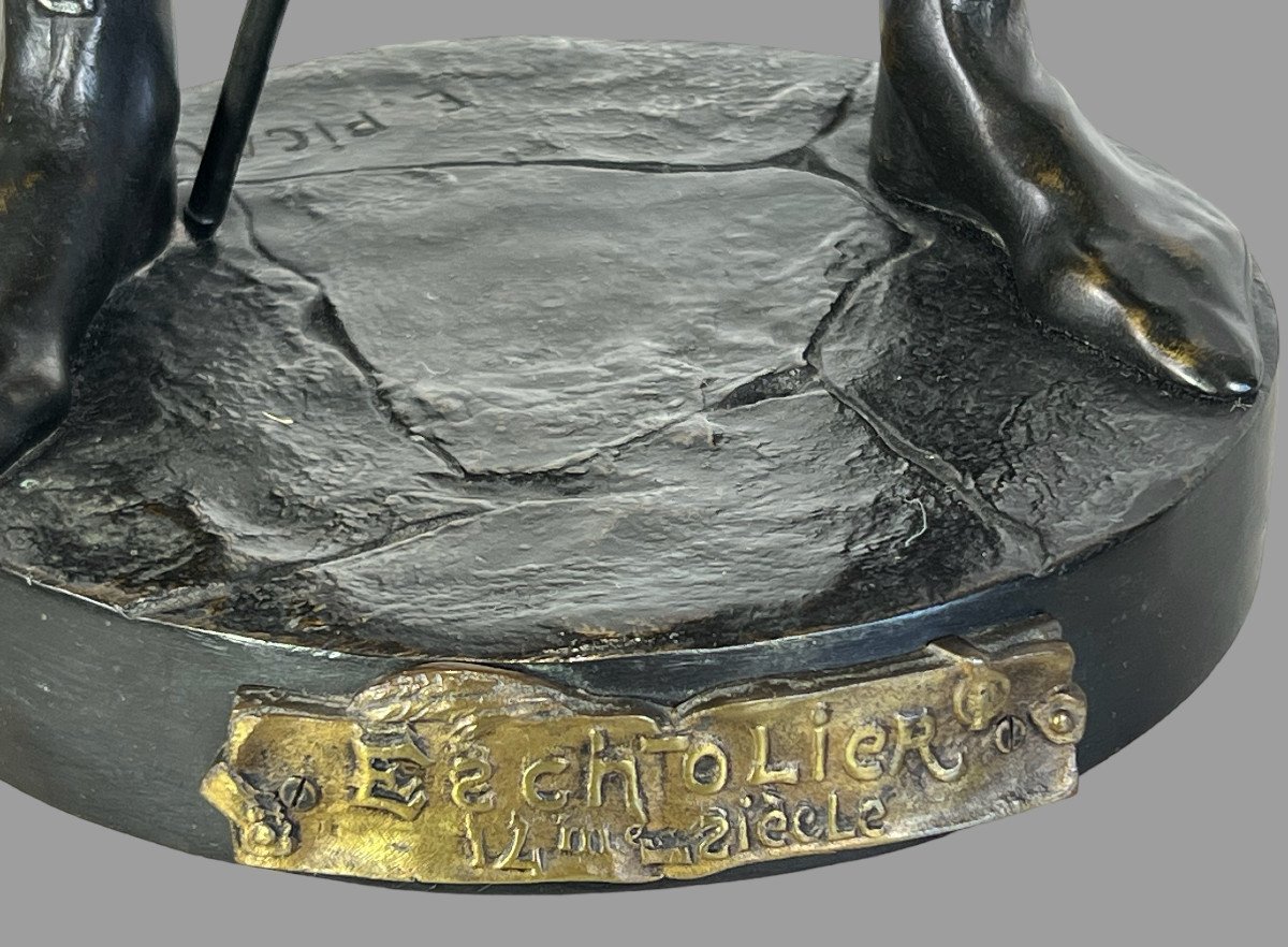 19th Century Bronze Statue Signed "emile-lous Picault 1833-1915" (escholier)-photo-7