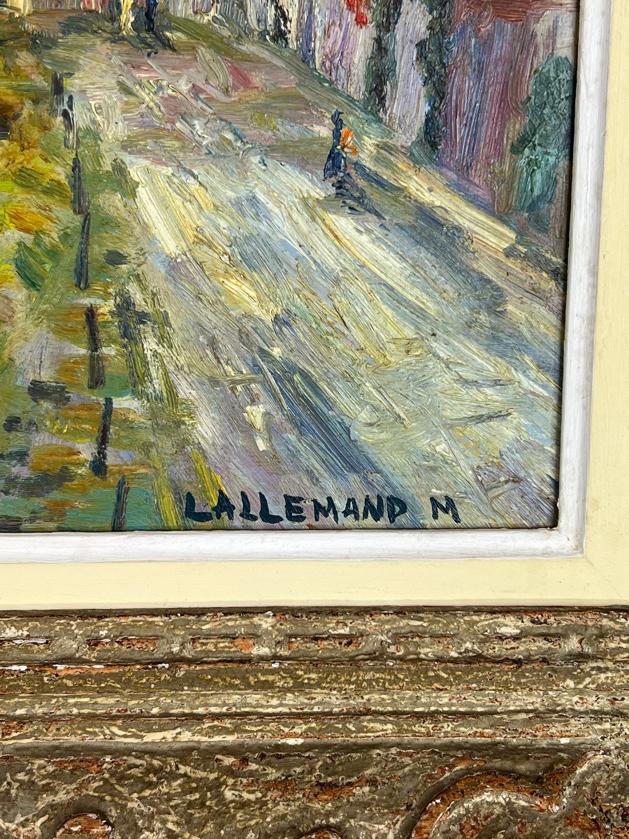 Tableau / Huile Sur Panneau Representant Un Paysage Signée " M. Lallemand "-photo-1