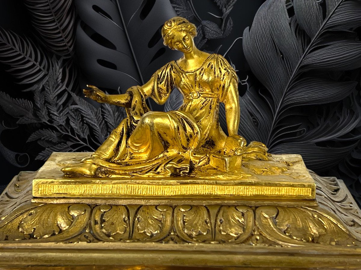 19th Century Clock In Gilt Bronze And Sèvres Porcelain Decorated With Characters-photo-5