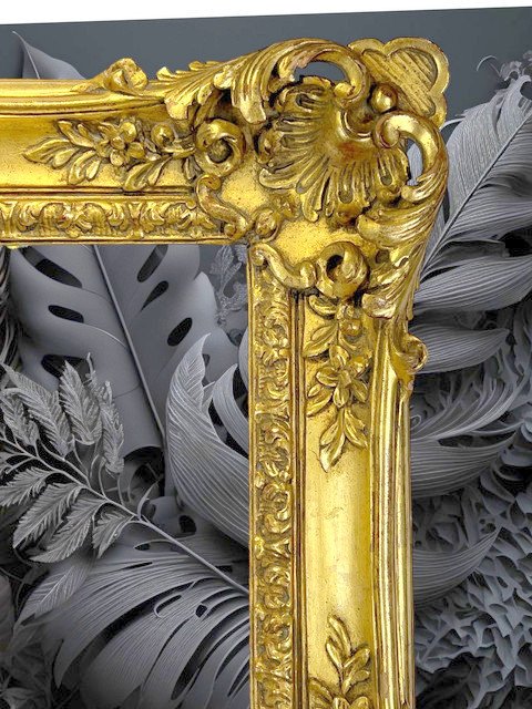 19th Century Louis XV Style Frame In Carved And Gilded Oak For Painting 31 Cm X 24cm-photo-1