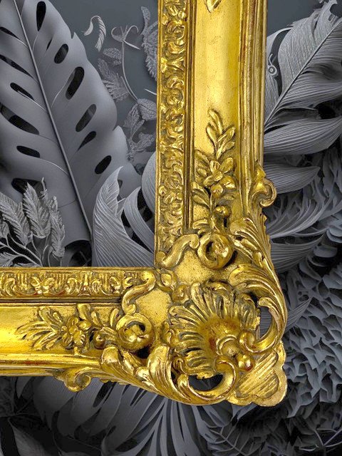 19th Century Louis XV Style Frame In Carved And Gilded Oak For Painting 31 Cm X 24cm-photo-2