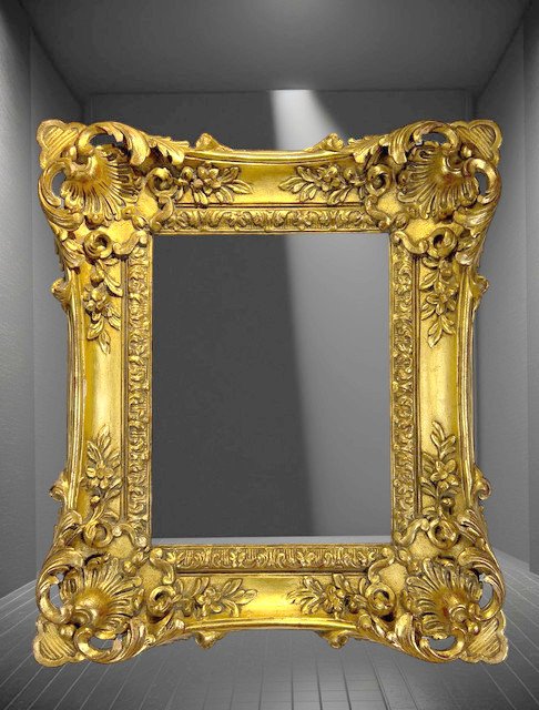 19th Century Louis XV Style Frame In Carved And Gilded Oak For Painting 31 Cm X 24cm