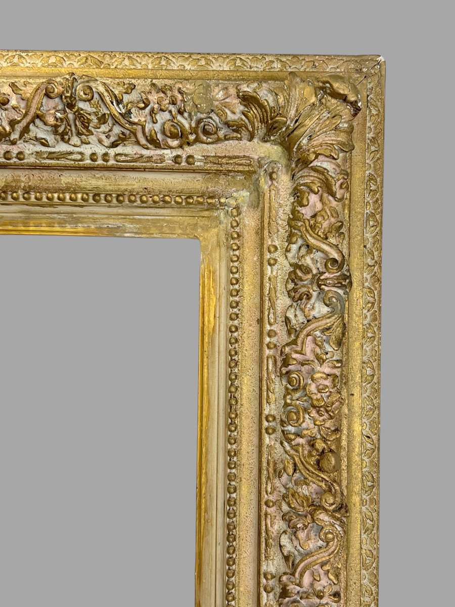 Old Napoleon III Frame In Carved And Patinated Wood For Painting 43.5 Cm X 34 Cm-photo-1