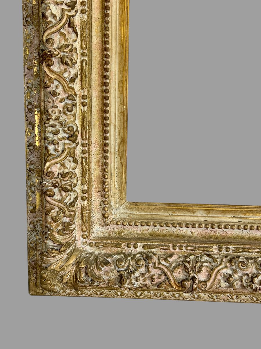 Old Napoleon III Frame In Carved And Patinated Wood For Painting 43.5 Cm X 34 Cm-photo-2