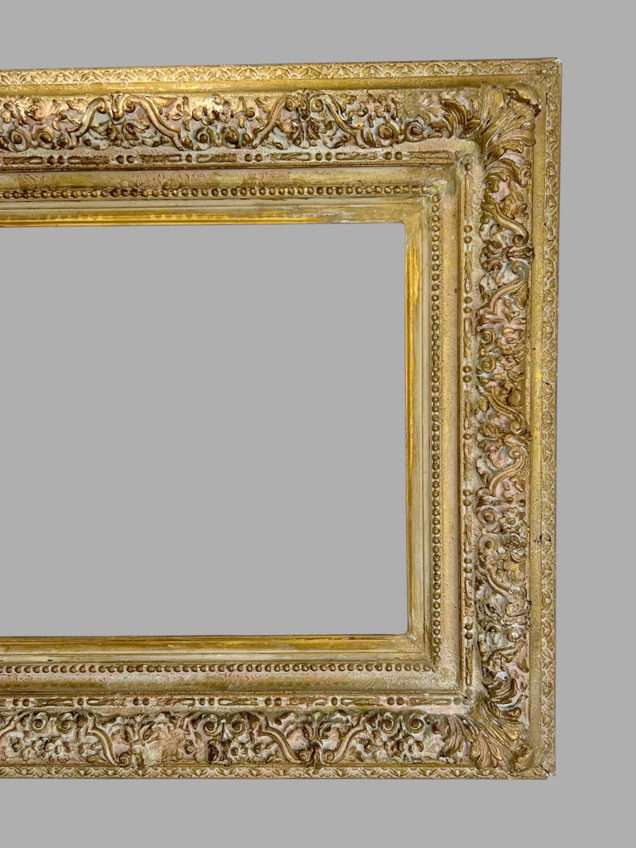 Old Napoleon III Frame In Carved And Patinated Wood For Painting 43.5 Cm X 34 Cm-photo-4