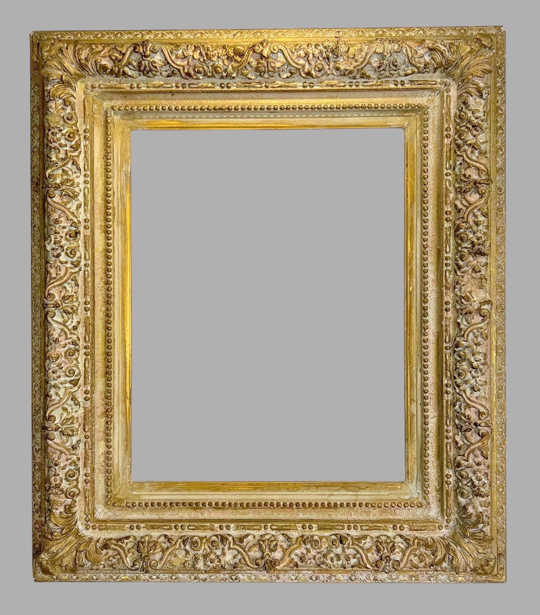 Old Napoleon III Frame In Carved And Patinated Wood For Painting 43.5 Cm X 34 Cm-photo-7
