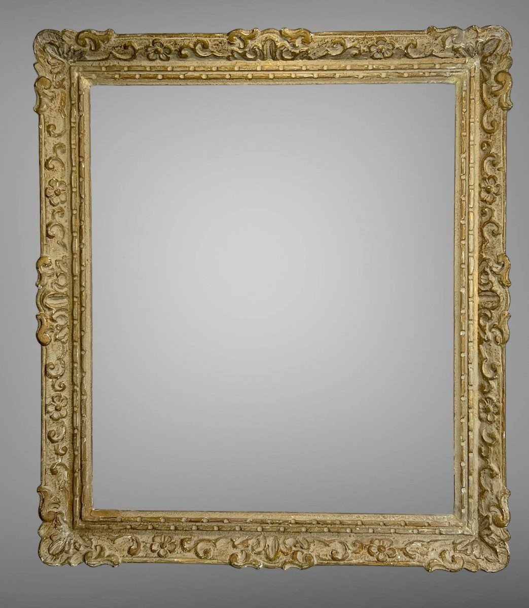 Old Montparnasse Frame In Patinated Carved Wood For Painting 60 Cm X 51 Cm