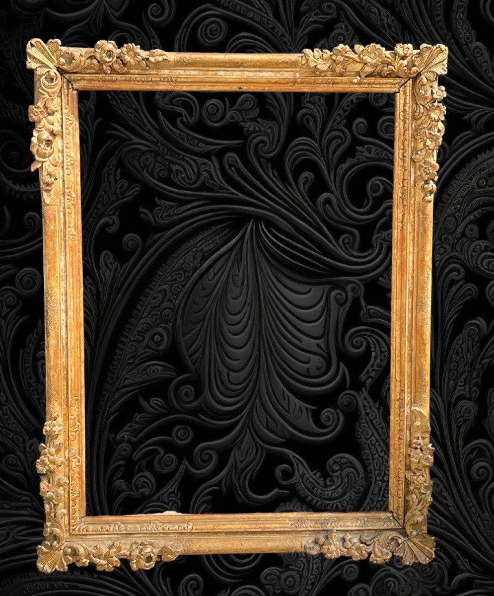 18th Century Louis XV Period Frame In Carved Oak For Painting 89.5 Cm X 65-photo-4