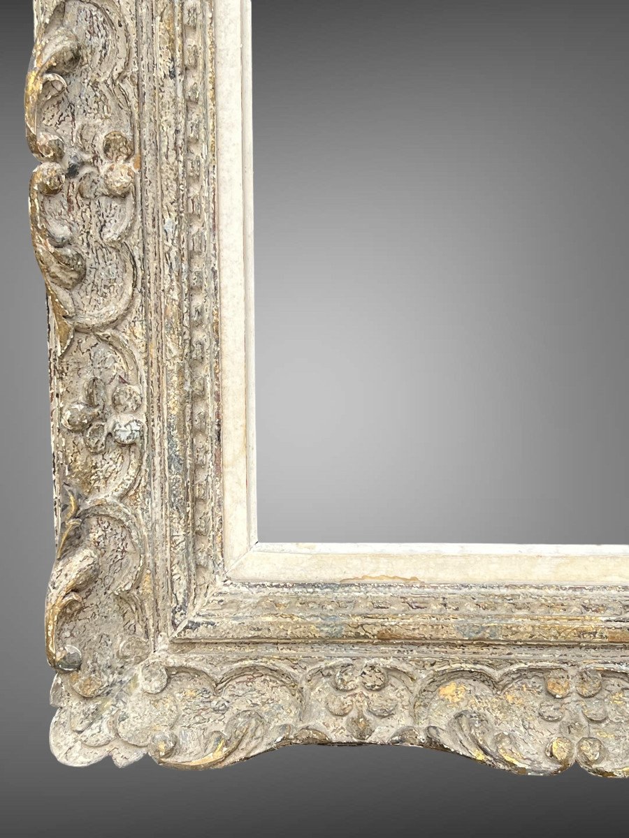 Cadre Ancien Montparnasse En Bois Sculpté Patiné Pour Peinture 47 Cm X 38,5 Cm-photo-4