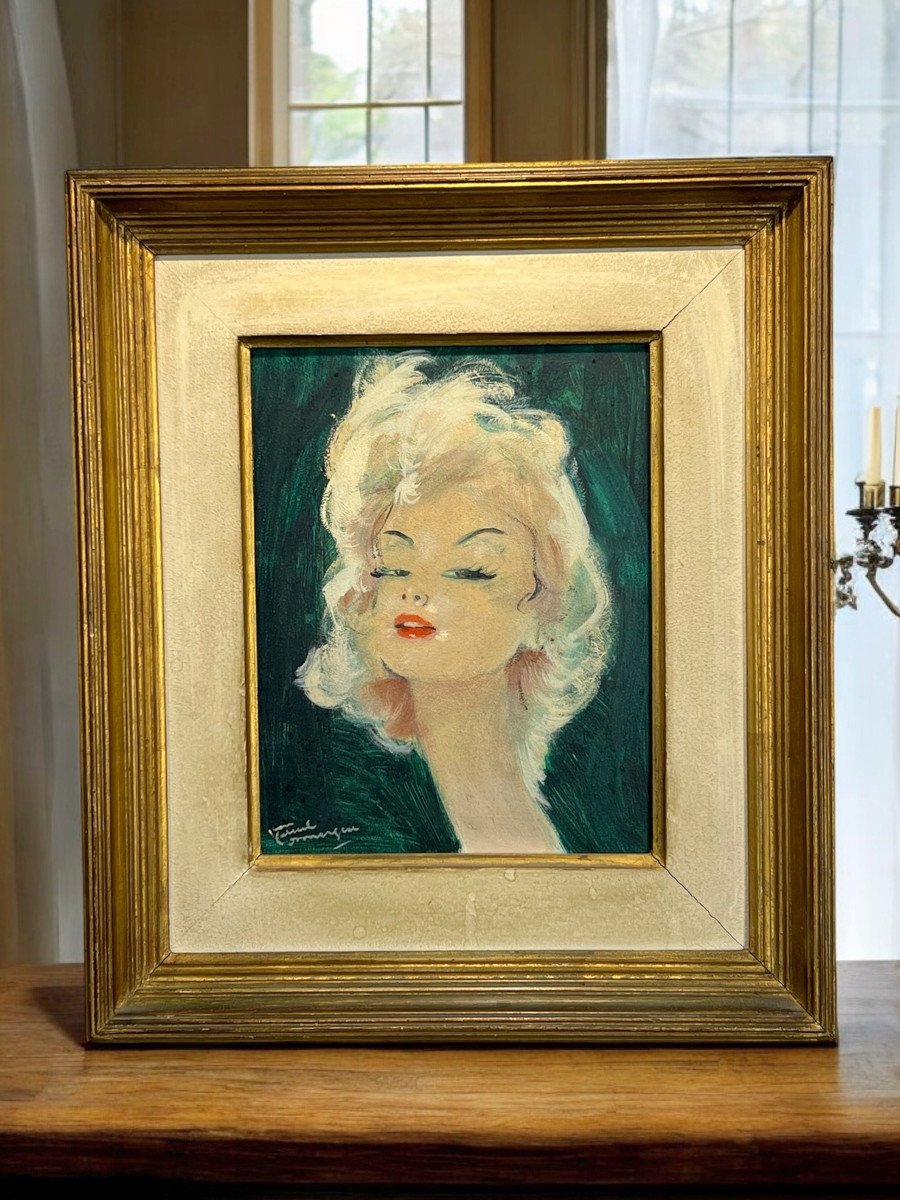 Jean Gabriel Domergue ( 1889-1962 ) Tableau Portrait De Femme " Patricia "-photo-2