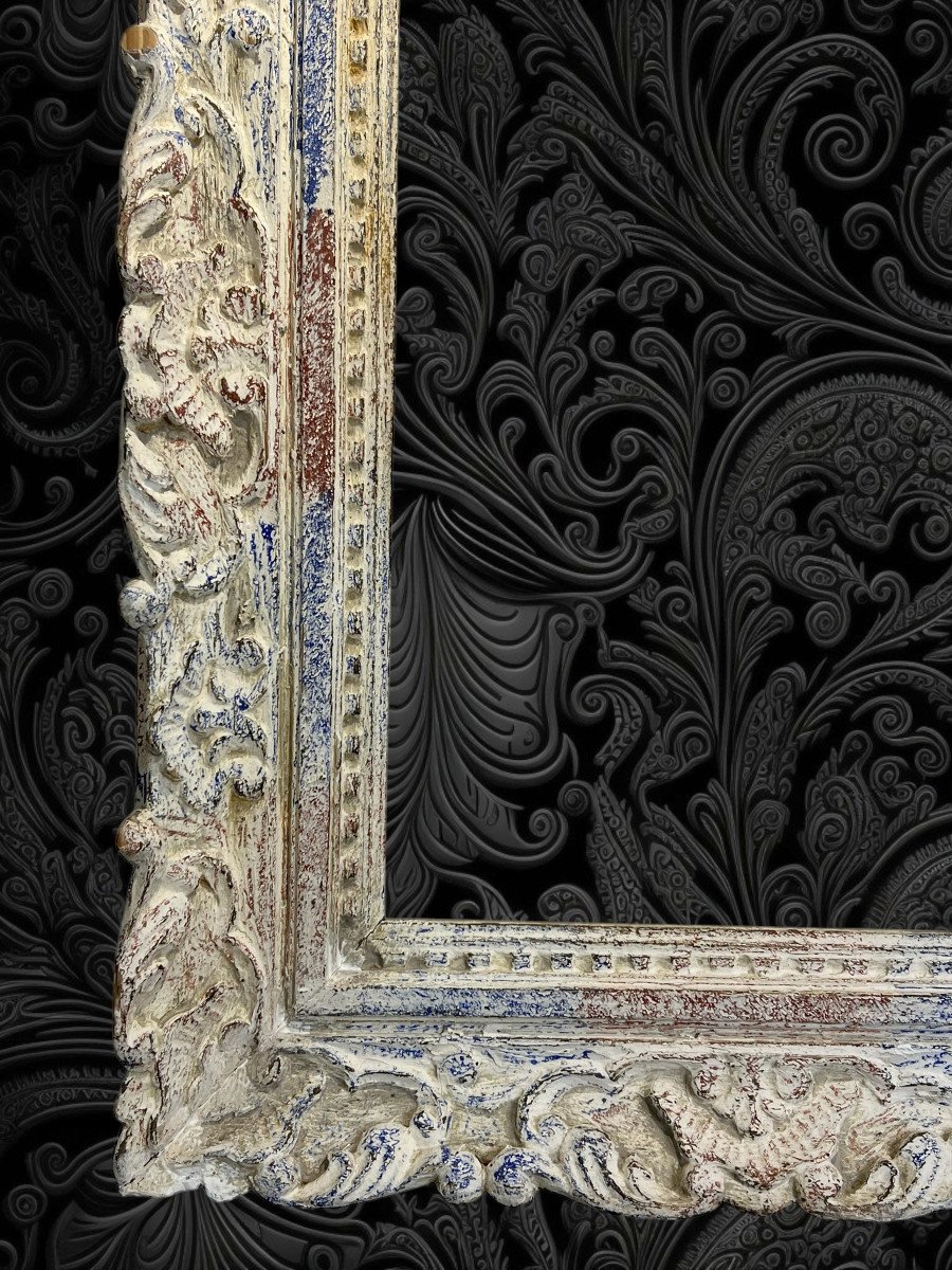 Old Montparnasse Frame In Carved Patinated Wood For Painting 46 Cm X 32 Cm-photo-3