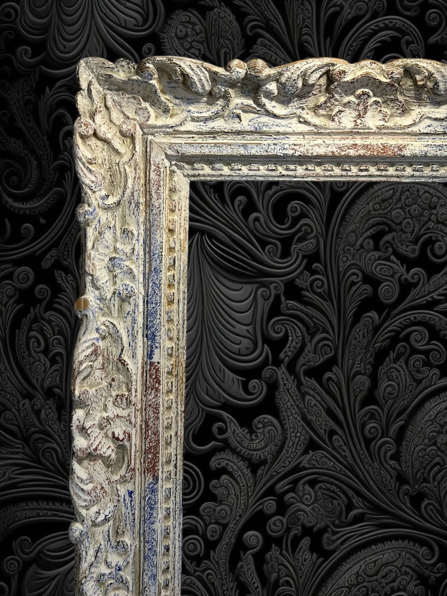Old Montparnasse Frame In Carved Patinated Wood For Painting 46 Cm X 32 Cm-photo-4