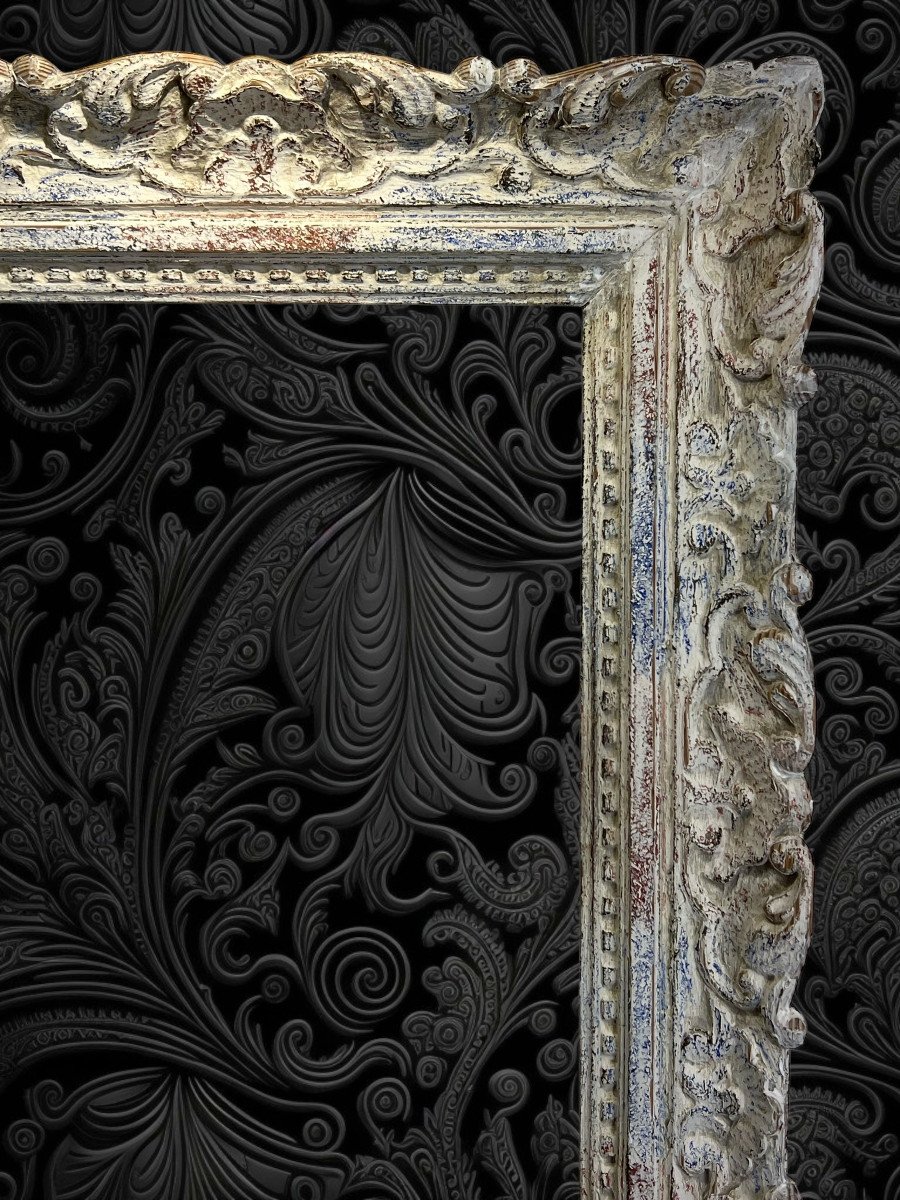 Old Montparnasse Frame In Carved Patinated Wood For Painting 46 Cm X 32 Cm-photo-2