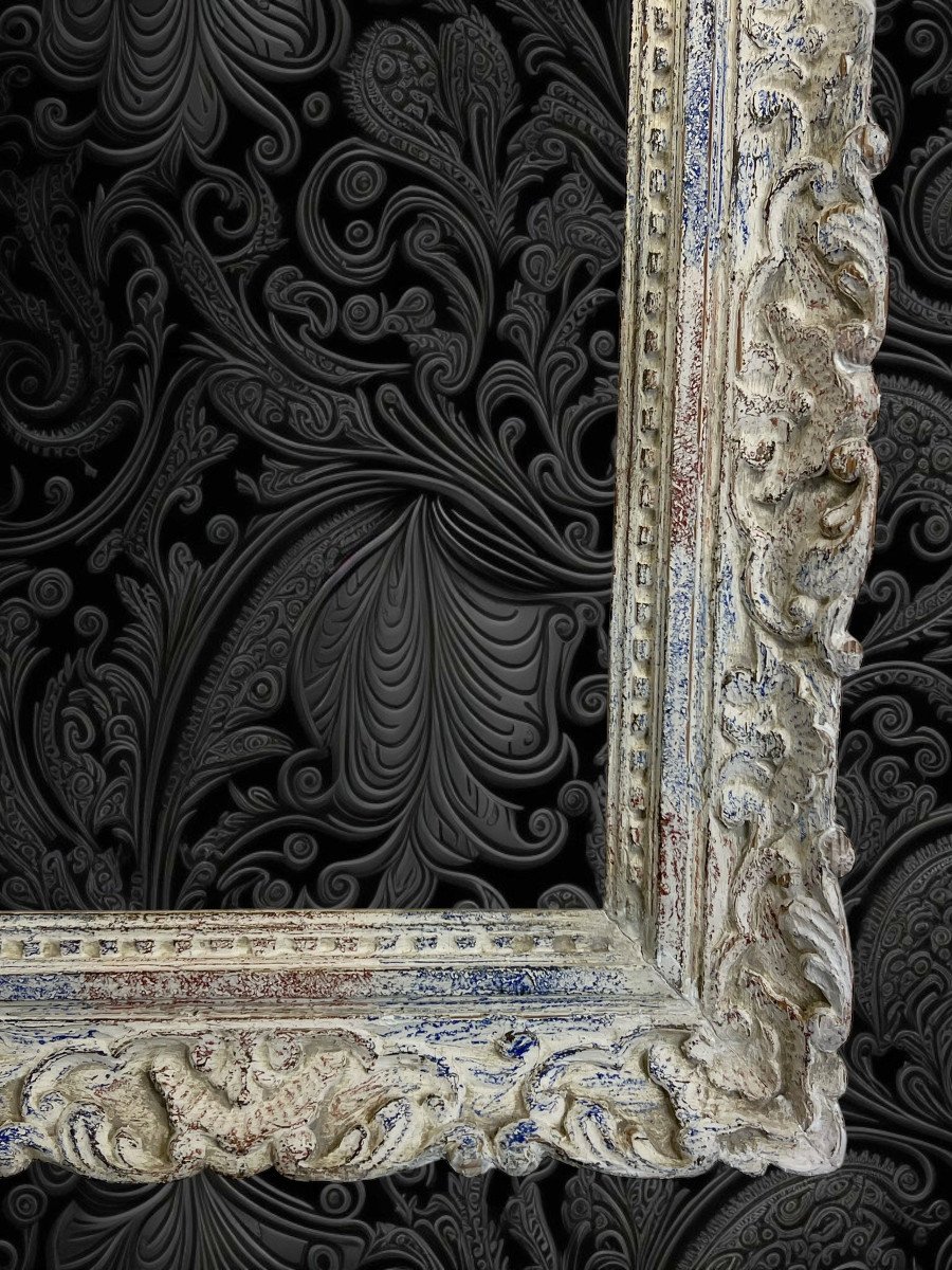 Old Montparnasse Frame In Carved Patinated Wood For Painting 46 Cm X 32 Cm-photo-3