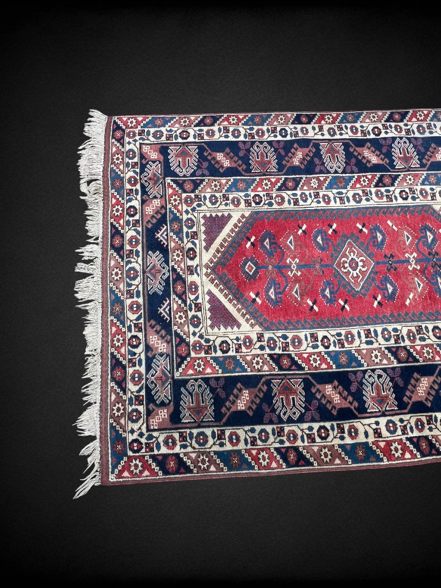 Tapis Turques En Laine Fait Main Noué De 220 Cm X 162 Cm-photo-3