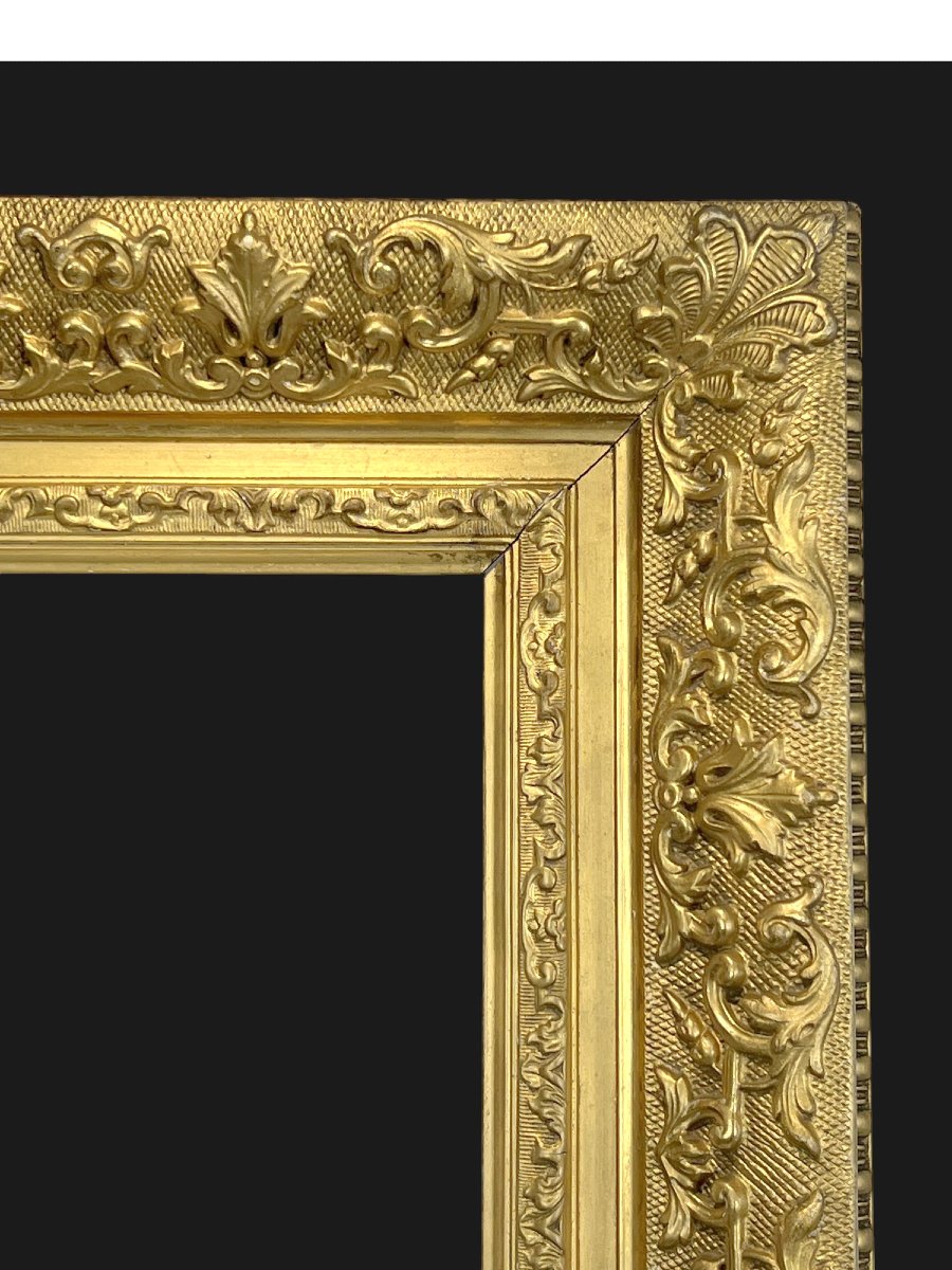 Antique Wooden And Gilded Stucco Frame For Painting 31.5 Cm X 21.5 Cm (beautiful Gilding) -photo-4