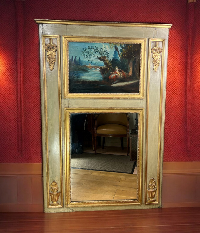 18th Century Pier In Lacquered Wood, Louis XVI Period, With Its Original Painting