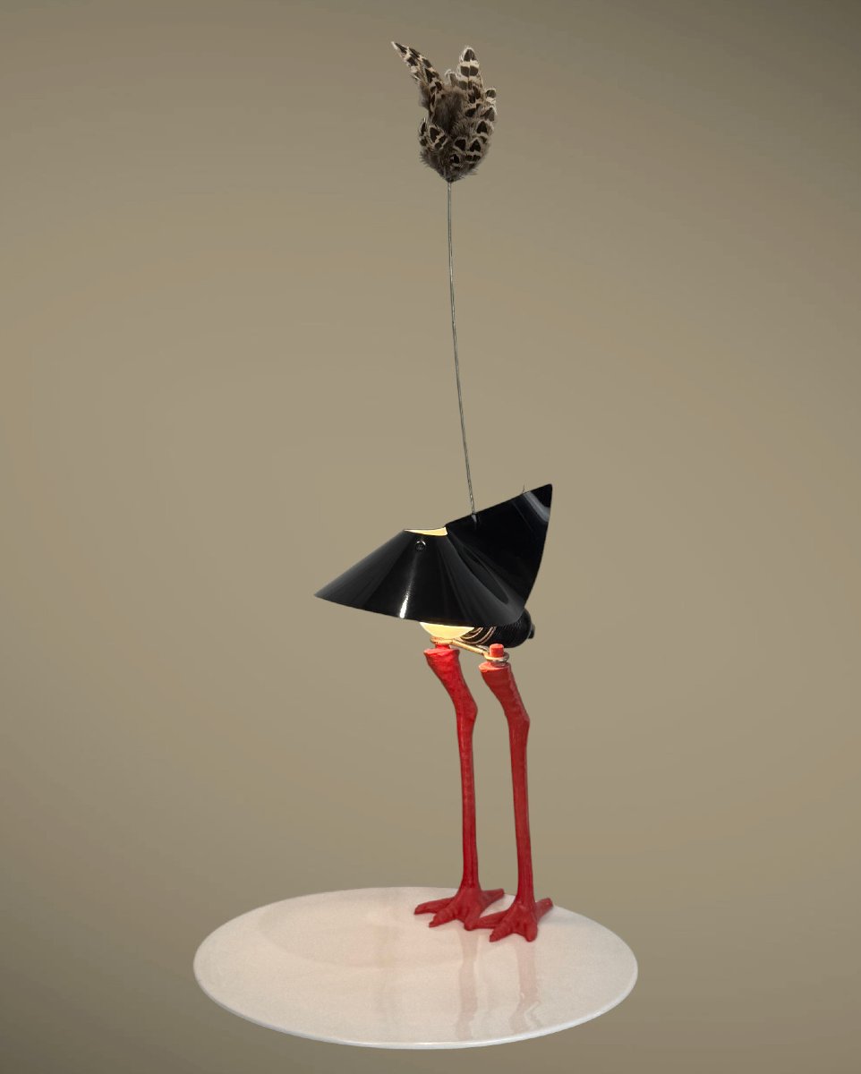 Lamp By Ingo Maurer 1982 Model Bibibibi Limited Edition In Metal / Porcelain-photo-7