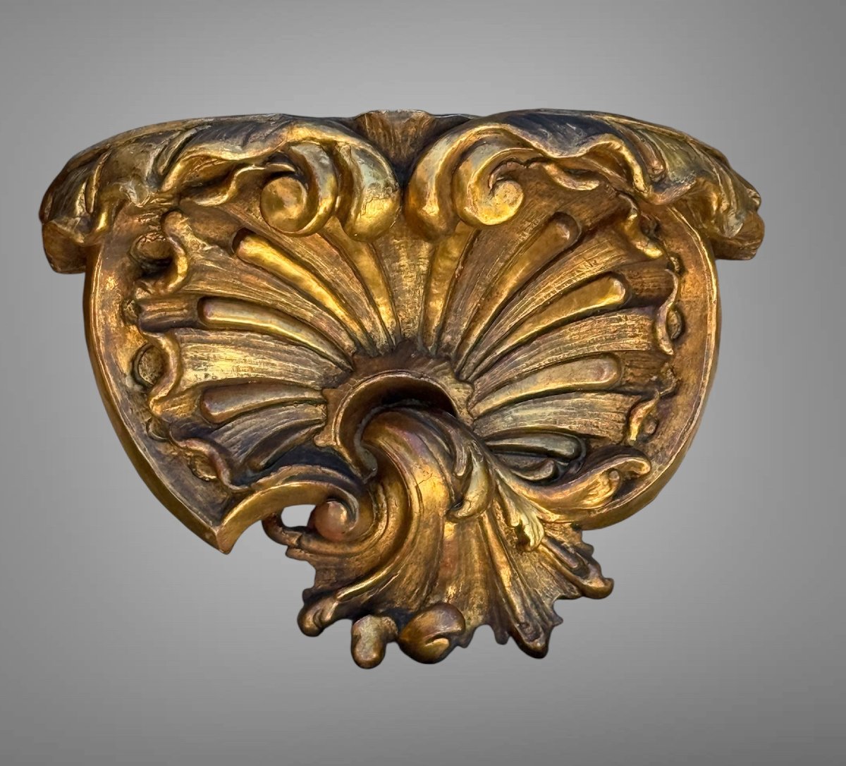 Pair Of Large Wall Consoles In Gilt And Carved Wood, Louis XV Period-photo-6