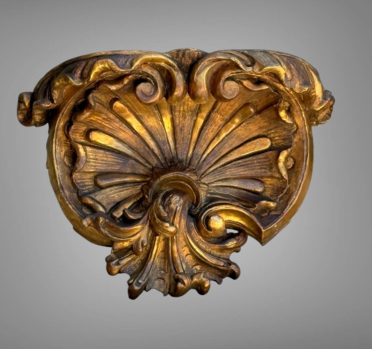 Pair Of Large Wall Consoles In Gilt And Carved Wood, Louis XV Period-photo-7