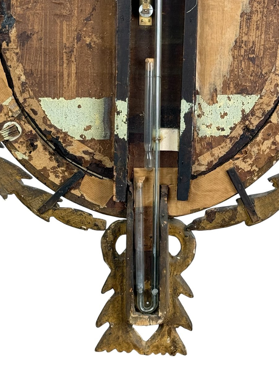 18th Century Louis XVI Period Barometer In Carved Gilt Wood (chevallier House In Paris)-photo-4