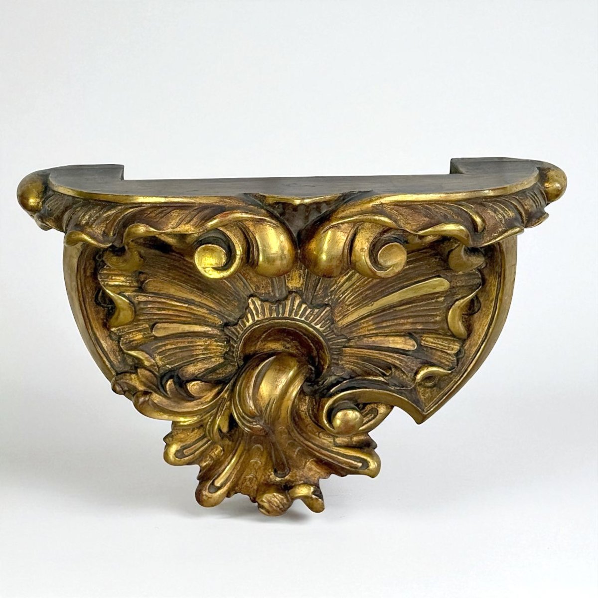 Pair Of Large Wall Consoles In Gilt And Carved Wood, Napoleon III Period-photo-5