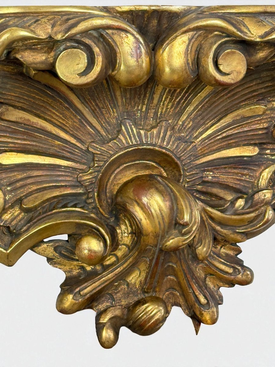 Pair Of Large Wall Consoles In Gilt And Carved Wood, Napoleon III Period-photo-7
