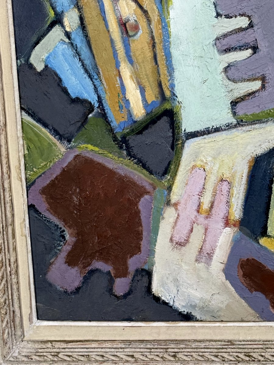 Large Painting / Oil On Canvas By "otto Herbert Hajek (austria) From 1968-photo-3